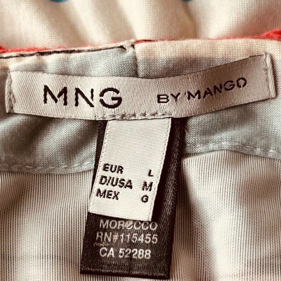 MNG by Mango Stripe Mini Sun Dress Size L Elastic Waist Lined - Picture 8 of 11